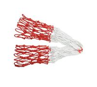 wisoolkic Basketball Net Replacement Outdoor Heavy Duty Durable Lightweight Braided Rope Standard Nets For Basketball Hoop Braided Rope Rim Mesh Indoor Outdoor , White of Red , 48cm