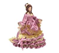 wisoolkic Charming Dollhouse Miniature Porcelain Victorian Dolls Decorate Setting With Grace Made Of Porcelain Only Shoulder And Hip-joints Can Be Moved Wearing Dress Umbrella Beautiful And Excellent