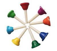 wisoolkic Colorful Diatonic Metal Bells For Holiday Party 8 Note Handbells Musical Instrument Children Learning Music Hand Bells Set 8 Note Musical For Children