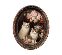 wisoolkic Dollhouse Picture Frame Oval Photo Frame Crafts Chic Miniature Dollhouse Accessories For Creative Home Decor Mini Decorative Painting Centerpiece Elegant Art, Style A