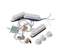 wisoolkic Electric Guitar Replacement Single Coil Pickups Set Includes Potentiometer For Better Sound Control And Compatibility Electric Guitar Bridge Neck Components Parts, White, 120x120x50mm