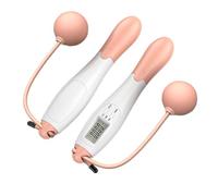 wisoolkic Jump Rope Weighted Cordless Jumping Rope With Digital Counting Fit Training Equipment For Everyone At Home Or Gym Cordless Jump Weighted Jumping, Pink White