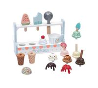 wisoolkic Miniature Pretend Play Ice Cream Shop Toy Set With 23pcs Brightly Colored Ice Cream Toys And Wooden Popsicles For Endless Fun Set Develops Social Skills Learning Toy