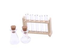 wisoolkic Miniature Test Tubes Science Lab Dollhouse Decoration 112 Scale Includes Stirring Rod And Measurement Cups For Realistic Scenes Miniature Test Tubes Dollhouse Model Decoration