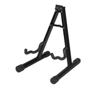 wisoolkic Portable Folding Acoustic Electric Bass Stand Lightweight Frame Universal Folding Instrument Holder Travel Home Studio Electric Guitar Stand Telescopic Guitar, Black, 30x25x37cm