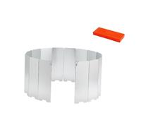 wisoolkic Portable Picnic Stove Windshield Wind Shade Cooking Efficiency While Camping With Camp Stove Windscreen Folded Camp Windscreen Camping Windshield Cooking, Silver