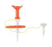 wisoolkic Unbreakable Golf Ball Tee With Guide Unbreakable Golf Ball Tee Positioning Training All Golfers Peg Holder Outdoor Practice, Orange, 8.7cm