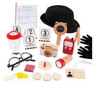 wisoolkic Wooden Pretend Play Costume Accessories Spark Curiosity And Imagination With Detective Costume For Creative Kids Play Camping Hiking Outdoor Activities Outfits Tops