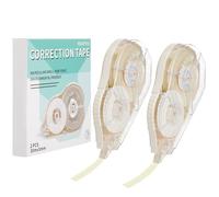 WISOPTUS 100 Feet Long Beige Correction Tape, Smooth Glide, No Residue, Quick Dry, Perfect for School, Office Supplies, Crafting, Note Taking, Journaling (2 Pack)
