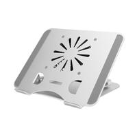 Wisoqu Laptop Cooler Stand, 17in Elevatable Foldable Laptop Cooling Pad with USB Base Fan, Portable Aluminum Alloy Laptop Accessories for Office Library