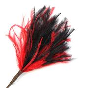 Wisps Ostrich Feathers - Double Colour - on a Wired Stem - Black/Red