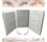 Wispy 1200 Compartments, 5D Volume, 0.07, Mix 4 Sizes in 1, Easy Pick, Prefabricated Volume Compartments for Eyelash Extensions, pinneacle Lash (Brown, D-Curl, 9-10-11-12-13 mm)