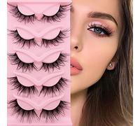 Wispy 3D False Eyelashes, Natural Artificial Eyelash Extensions Set, 20 mm, Long Fairy Artificial Eyelashes, Natural Look, 5 Pairs, Reusable, Handmade, Lightweight Faux Mink Eyelashes (9D305)
