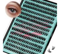 Wispy Eyelash Extensions, 280 Pieces, Cluster Lashes, 50D Lash Clusters, Individual Eyelashes, DIY Eyelash Extensions, Natural Lash Cluster Extension, Soft False Eyelashes at Home for Beginners (10 mm