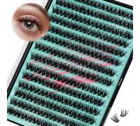 Wispy Eyelash Extensions, 280 Pieces, Cluster Lashes, 70D Lash Clusters, Individual Eyelashes, DIY Eyelash Extensions, Natural Lash Cluster Extension, Soft False Eyelashes at Home for Beginners (10 mm