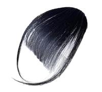 Wispy Fringe Clip - Real Hair Bangs, Natural Temple Wig | Human Hair Bang Extensions For Women, Lightweight Wig Patch With Side Pieces, Soft Invisible Hairpiece For Everyday Wear Photography Dating