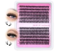 Wispy Individual Eyelashes Fluffy Lash Clusters 240Pcs Eyelash Clusters 40P+50P Lash Clusters Russian D Curl Lashes Individual Cluster Natural Look Eyelash Extensions DIY at Home (40+50P,10-18mm)