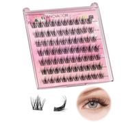 Wispy Self-Adhesive Eyelashes, Natural False Eyelashes, Pack of 70, Print on No Glue Required, Individual Eyelashes, Pre-Glued, Reusable Glue-Free Eyelash Cluster Set for Beginners