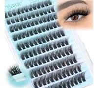 Wispy Self Adhesive Eyelashes Natural Self Adhesive Lash Clusters With Spikes D-Curly Pre Glued Lashes Reusable Glueless Lashes Salon-Level Cluster Eyelash Extensions 10-18MM by Zegaine