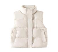 WISREMT Boys Girls Puffer Vest Kids Winter Sleeveless Jacket Zip up Down Vest Lightweight Solid Color Padded Outwear with Pockets 5-10 Years