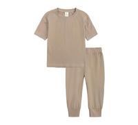 WISREMT Girls Boys Pyjama Set Summer Clothes Sets Short Sleeve Top and Trousers Kids Plain Nightwear Pajama for Baby Toddler Teens Lounge Wear Pjs Sleepwear 1 2 3 4 5 6 7 8 9 10 11 12 13 Years