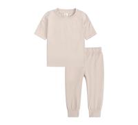 WISREMT Girls Boys Pyjama Set Summer Clothes Sets Short Sleeve Top and Trousers Kids Plain Nightwear Pajama for Baby Toddler Teens Lounge Wear Pjs Sleepwear 1 2 3 4 5 6 7 8 9 10 11 12 13 Years