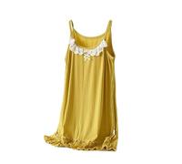 WISREMT Girls Nightdress Summer Sleepdress Spaghetti Straps Slip Dresses Solid Color Nightgown Sleepwear Nightie Toddler Little Teen Girl Nightwear Age 3 4 5 6 7 8 9 10 11 12 13 14 15 16 Years Yellow