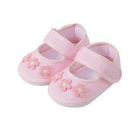 WISREMT Newborn Flowers Soft Shoes Infant Boat Shoes Baby Stick-on Footwear Kids Cute Non-slip Sole Sutured Slippers for Girl 0-12M Spring Autumn