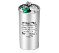WISSCOOL UL 40+5uF 40/5 MFD ±5% 370V/440VAC CBB65 AC Capacitor CBB65B | Round Dual Run Start Capacitor for Heat Pump Air Conditioner Condenser Straight Last 5 Years