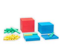 WISSNER active learning 039577.000 Base Ten Set,for ages up from 3 years, 121 Parts, in a Cardboard Box with Guide, RE-Plastic°, Multicolor, Medium