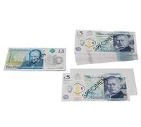 WISSNER active learning - 5 UK Pound Banknotes (100 pcs) - HM Treasury approved toy money