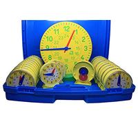 WISSNER active learning Clock Set II, 24 Student Clocks and A Teaching Clock, Re-Plastic°, Packed In A Plastic Case