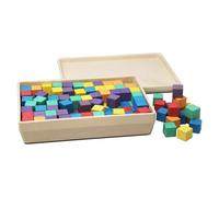 WISSNER active learning Coloured Cubes, 150 Cubes 2 x 2 cm, made Out of RE-Wood