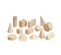 WISSNER active learning Geometrical Shape Set, 14 Different Shapes made Out of RE-Wood In Cardboard Box