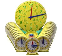WISSNER active learning Teaching Clock Kit, 24 Student Clocks and A Teaching Clock, Re-Plastic°, In A Cardboard Box