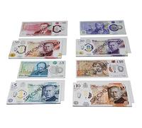 WISSNER® British Pound Play Money Banknotes (80 Pieces) - Counting Money for Children