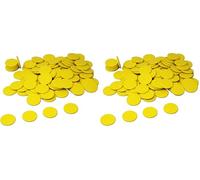 Wissner Counters Game chips yellow (100 pieces) made of RE-Plastic® | Counters Marker Tokens ø 25 mm (Pack of 2)