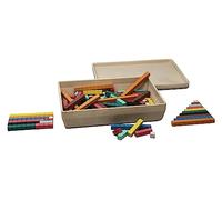 WISSNER® Counting Rods in 10 Colours (126 Pieces) made from RE-Wood® - Learning Maths for Primary School