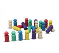 WISSNER Set of 24 XXL Play Figures in 6 Vibrant Colours, Environmentally Friendly RE-Wood Material, PEFC Certified, Perfect for Learning and Board Games, Jumbo Mensch Don't Worse Figures