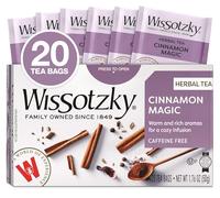 Wissotzky Cinnamon Magic Herbal Tea, 20 Teabags | Caffeine Free, Warm Cozy Tea Blend