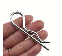 WISSXNA 10PCS Spring Hitch Cotter Hair Pin,White Zinc Plated Retaining Wire Pins Clip Hitch Clip Cast Iron Pull Ring & Positioning Pin for Trucks,Tractors,Towing Mowing,Lawn Mowers & Trailers