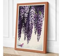 Wisteria and Song Botanical Canvas Wall Art Print 36x24 Inch (91 x 61 cm)