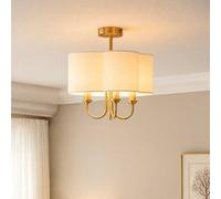 Wisteria Bridge 3 Arm Semi-Flush Ceiling Light Antique Brass