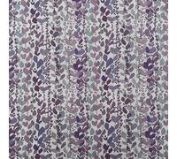 Wisteria Floral Digital Printed Cotton Rich Linen Vintage Look Quilting Craft Project Cushion Curtain Furnishing Upholstery Home Fabric Material | 55" - 140 cm Wide (per Metre, Heather)