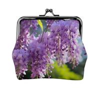 Wisteria Flowers with Dreamy Colors3 print Small Pouch Kiss Lock Coin Purse for Women Coin Change Purse, Credit Card Wallet