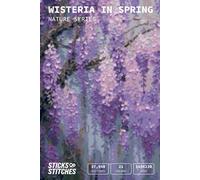 Wisteria in Spring Cross stitch pattern book | Nature series | Flower cross stitch | Botanical embroidery