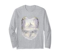 Wisteria Serenity and Distant Mountains Long Sleeve T-Shirt