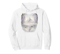 Wisteria Serenity and Distant Mountains Pullover Hoodie