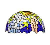 Wisteria Stained Glass Shade 12x7 Inch for Arched Floor, Torchiere & Table Lamps - 1-5/8 Inch Fitter Opening, Elegant Replacement Light Fixture