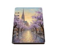 Wisteria Trees Notebook A5, Pu Leather Notebooks A5, Lined Paper Notebook Cute 180Pages/90Sheets, Jotter for Home, Journal for Meeting, Revision Supplies Journal Diary